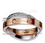 Perfect Replica AAA Cartier Double Color Love Double Ring - Cartier Jewelry